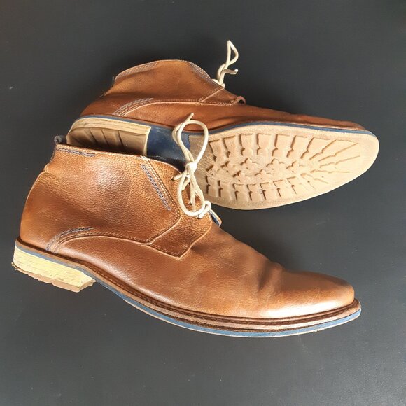 Jones Bootmaker SZ 42 Tan Men's Chukka Boots Burnished Leather - Picture 2 of 15